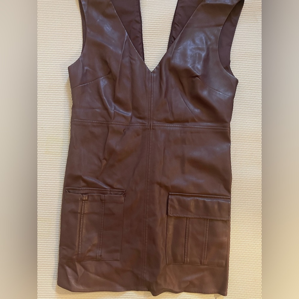Faux leather dress